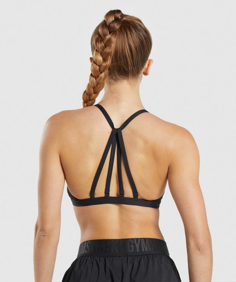 Women's Gymshark Minimal Sports Bra Black | CA A103N7